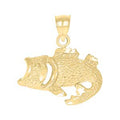 10K Yellow Gold Womens Fish Animal Charm Pendant