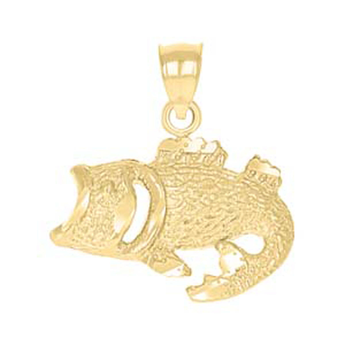 10K Yellow Gold Womens Fish Animal Charm Pendant