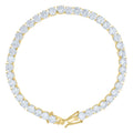 925 Sterling Silver Yellow-tone 31.2ct Moissanite Tennis Bracelet 6mm Size 9 Inches