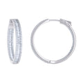 925 Sterling Silver Womens Cubic Zirconia 4mm Hoop Earrings