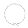 925 Sterling Silver Womens Infinity Charm Bracelet Size 7.5 Inches