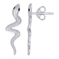 925 Sterling Silver Womens Enameled Snake Reptile Wildlife Stud Earrings