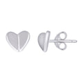 925 Sterling Silver Womens Heart Stud Earrings