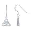 925 Sterling Silver Womens Cubic-Zirconia Trinity Knot Fashion Danglers Earrings