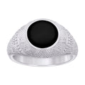 925 Sterling Silver Mens Black Enameled Fashion Ring Size 8