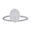 925 Sterling Silver Unisex Miraculous Medal Religious Ring Size 6
