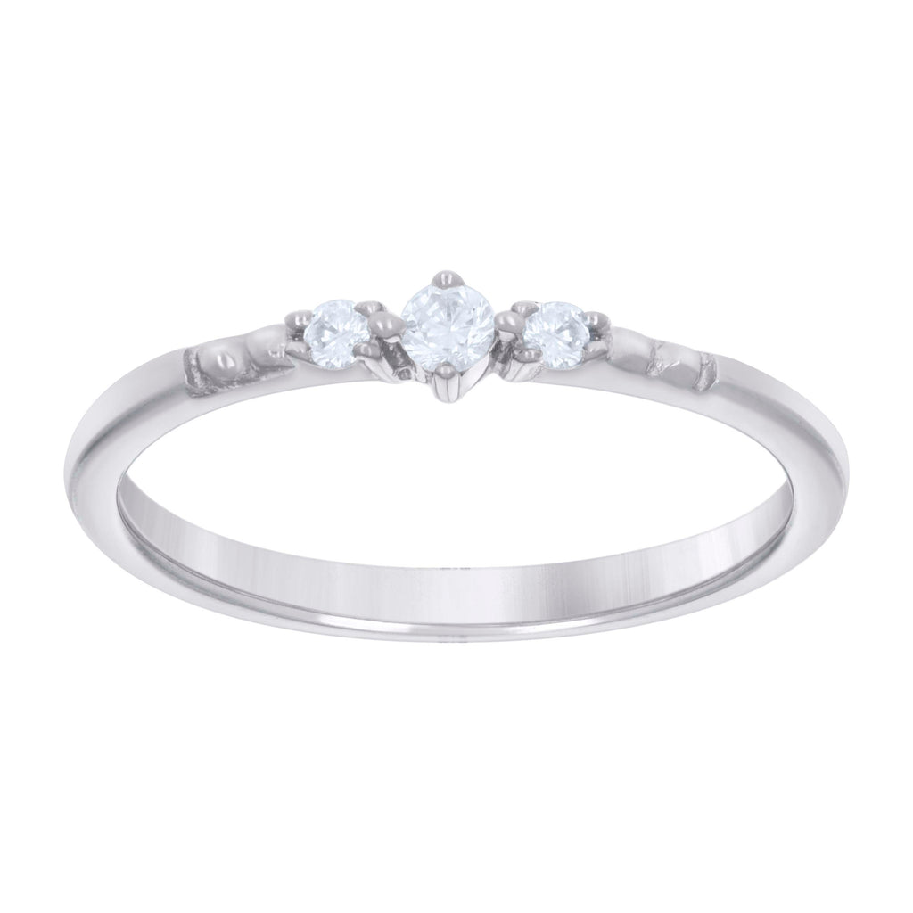 925 Sterling Silver Womens Cubic-Zirconia Engagement Ring
