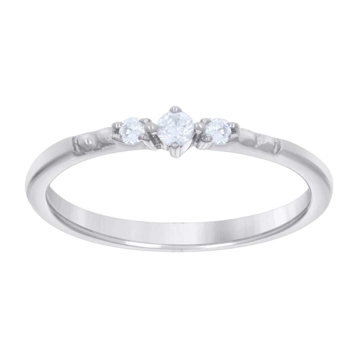925 Sterling Silver Womens Cubic-Zirconia Engagement Ring