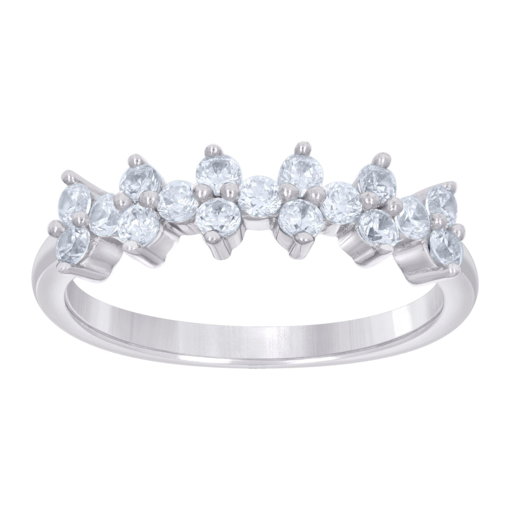 925 Sterling Silver Womens Cubic-Zirconia Engagement Ring