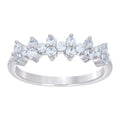 925 Sterling Silver Womens Cubic-Zirconia Engagement Ring Size 7