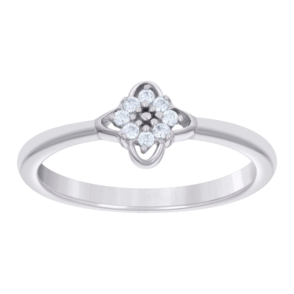 925 Sterling Silver Womens Cubic-Zirconia Engagement Ring Size 7