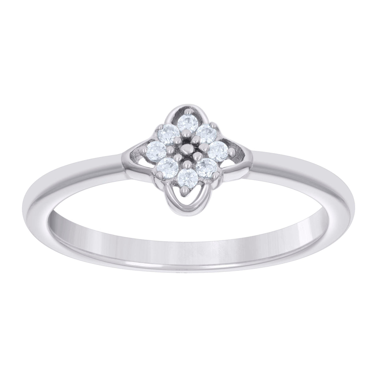 925 Sterling Silver Womens Cubic-Zirconia Engagement Ring Size 7