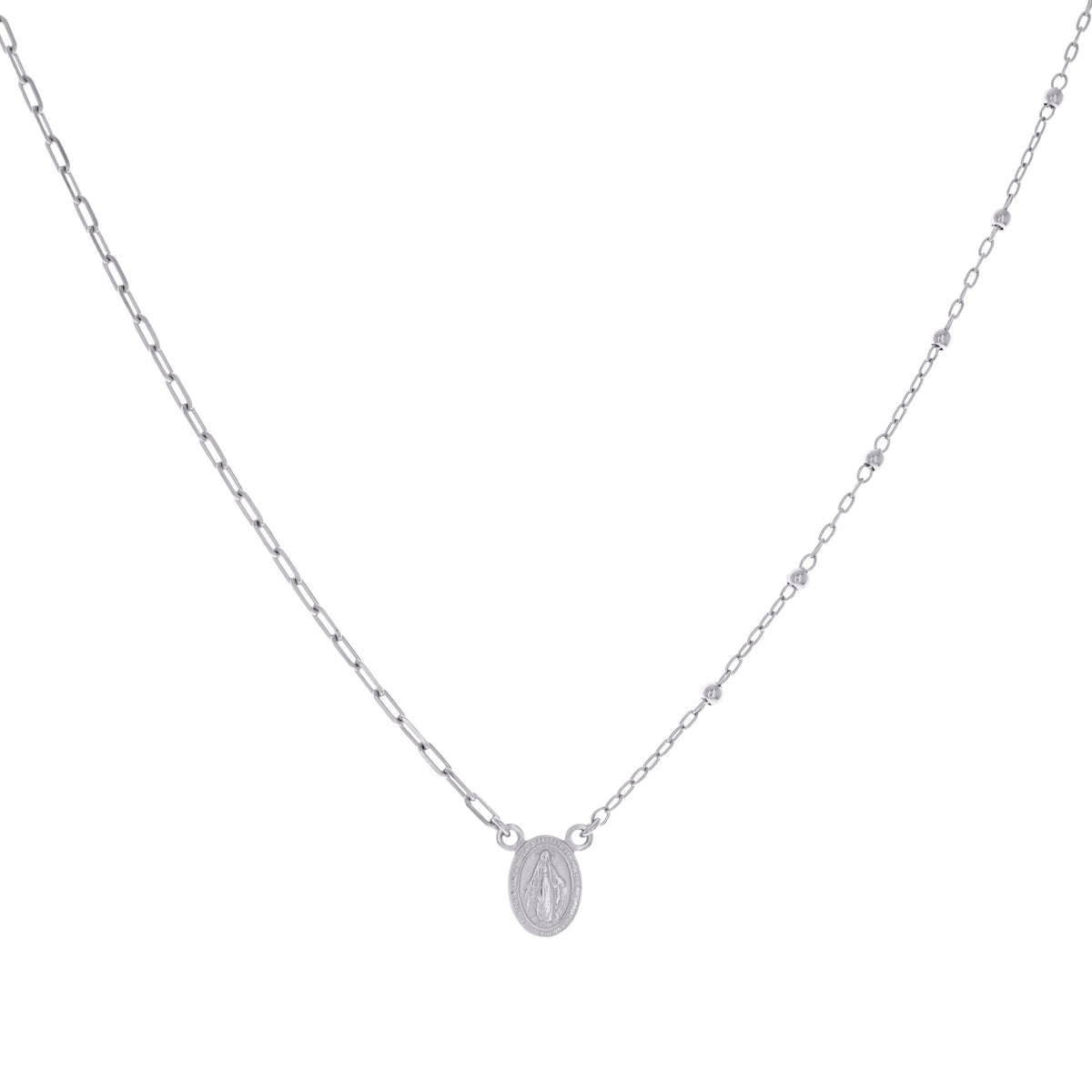 925 Sterling Silver Womens Religious Charm Necklace