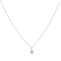 925 Sterling Silver Womens Cubic-Zirconia Teardrop Charm Necklace