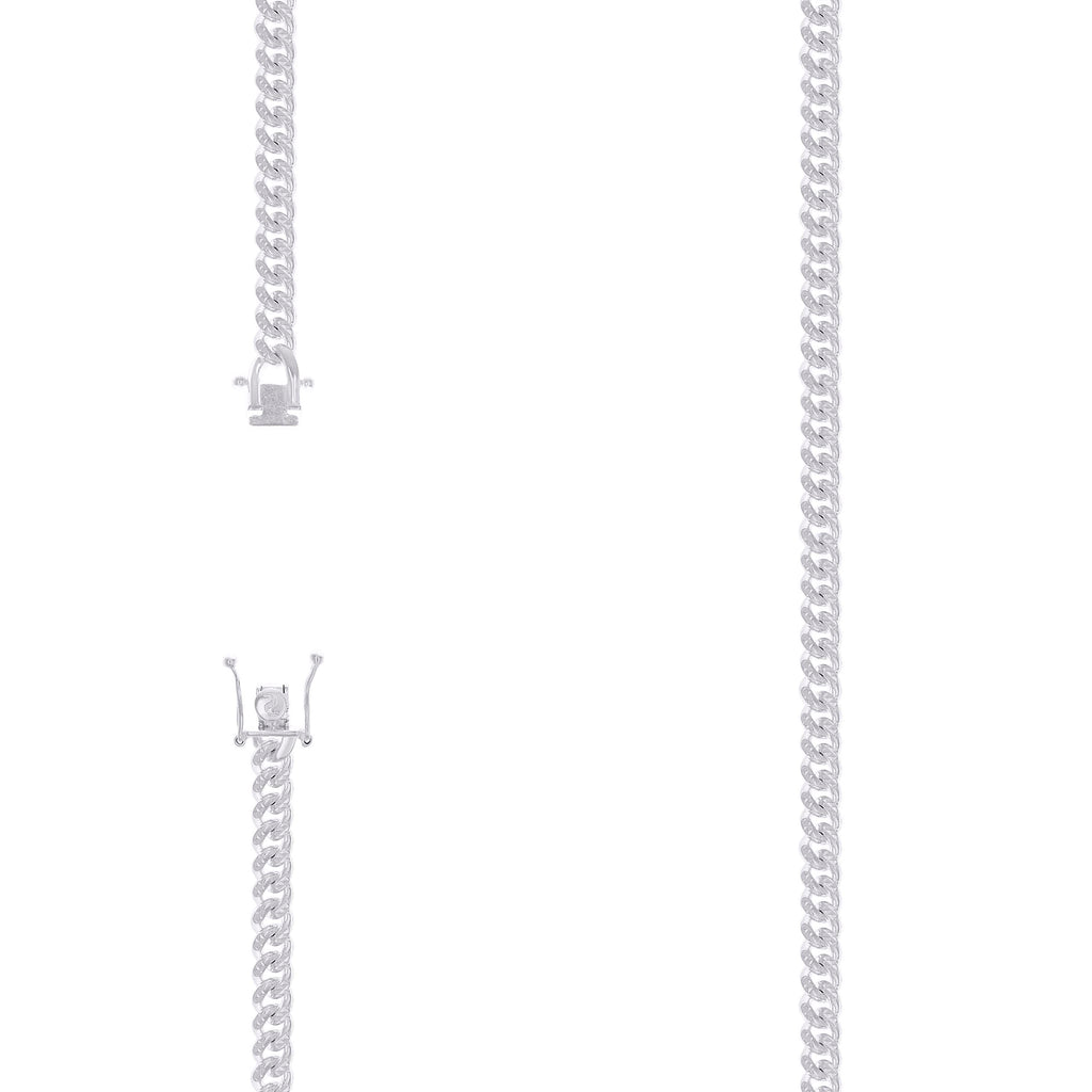 925 Silver Solid Miami Cuban Pyramid Chain 4.9mm-18"