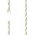 925 Silver Solid Miami Cuban Pyramid Chain Silver 7mm