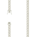 925 Silver Solid Miami Cuban Pyramid Chain Silver 8.4mm-7"