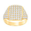 10K Yellow Gold Mens Cubic-Zirconia Square Head Fashion Ring