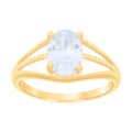 10K Yellow Gold Baby Oval Cubic-Zirconia Engagement Ring