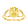 10K Yellow Gold Baby Yellow Oval Cubic-Zirconia Heart Ring