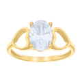 10K Yellow Gold Baby Oval Cubic-Zirconia Heart Ring