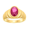 10K Yellow Gold Baby Red Oval Cubic-Zirconia Oval Head Fashion Ring