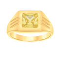 10K Yellow Gold Womens Yellow Princess Cut Cubic-Zirconia Square Head Fashion Ring