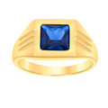 10K Yellow Gold Womens Blue Princess Cut Cubic-Zirconia Square Head Fashion Ring