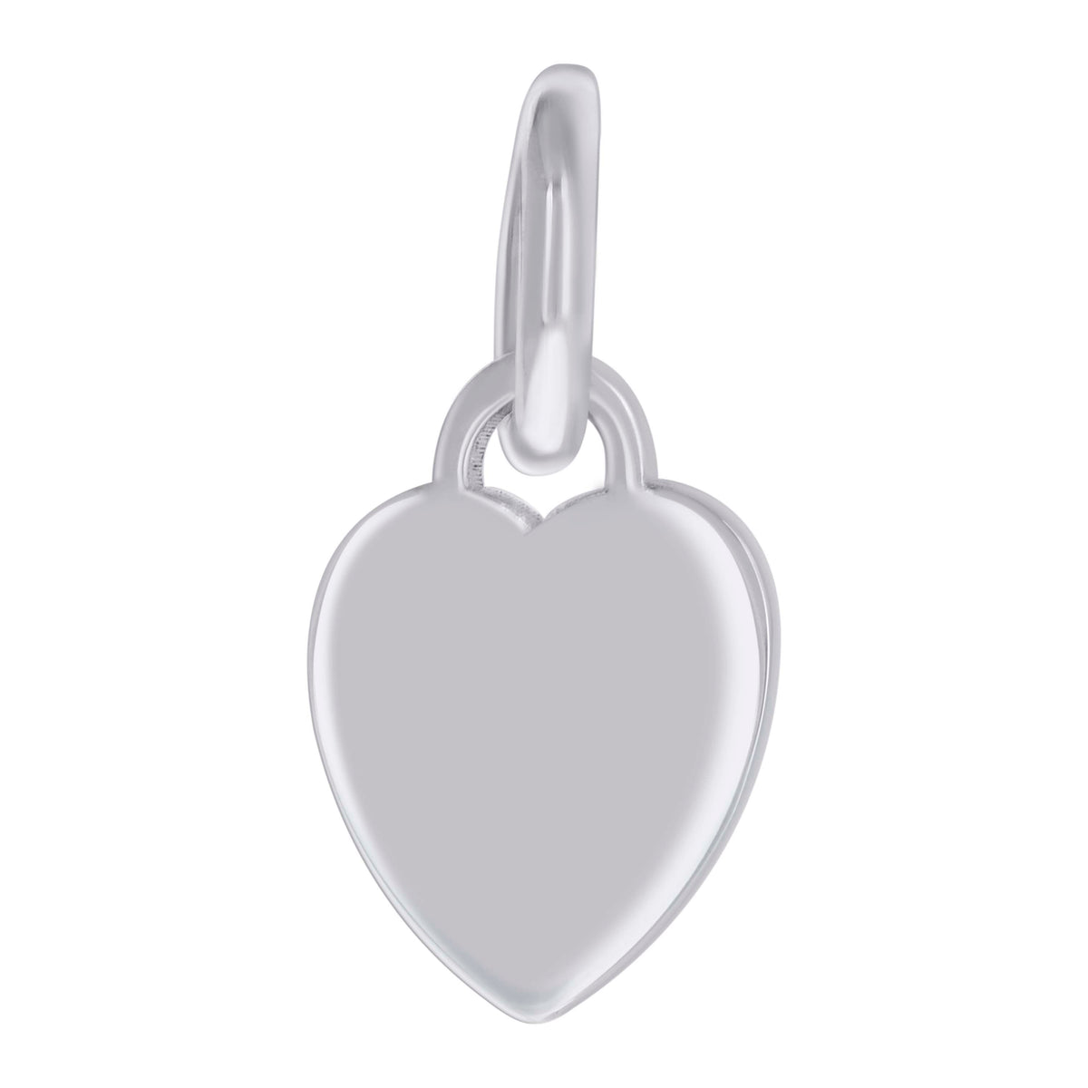 925 Sterling Silver Womens Engravable Disc Heart Charm Pendant