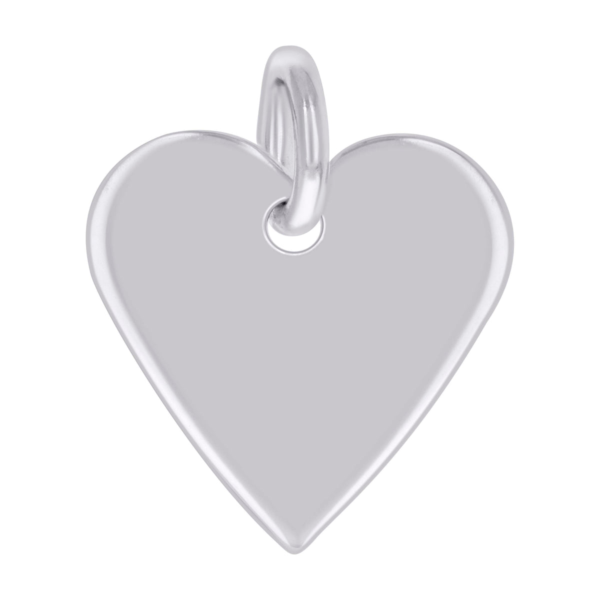 925 Sterling Silver Womens Engravable Disc Heart Charm Pendant