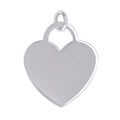925 Sterling Silver Womens Engravable Disc Heart Charm Pendant