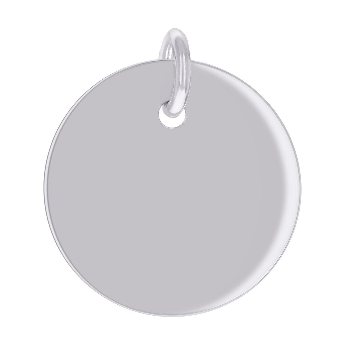 925 Sterling Silver Unisex Engravable Disc Round Fashion Charm Pendant
