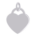 925 Sterling Silver Womens Engravable Disc Heart Charm Pendant