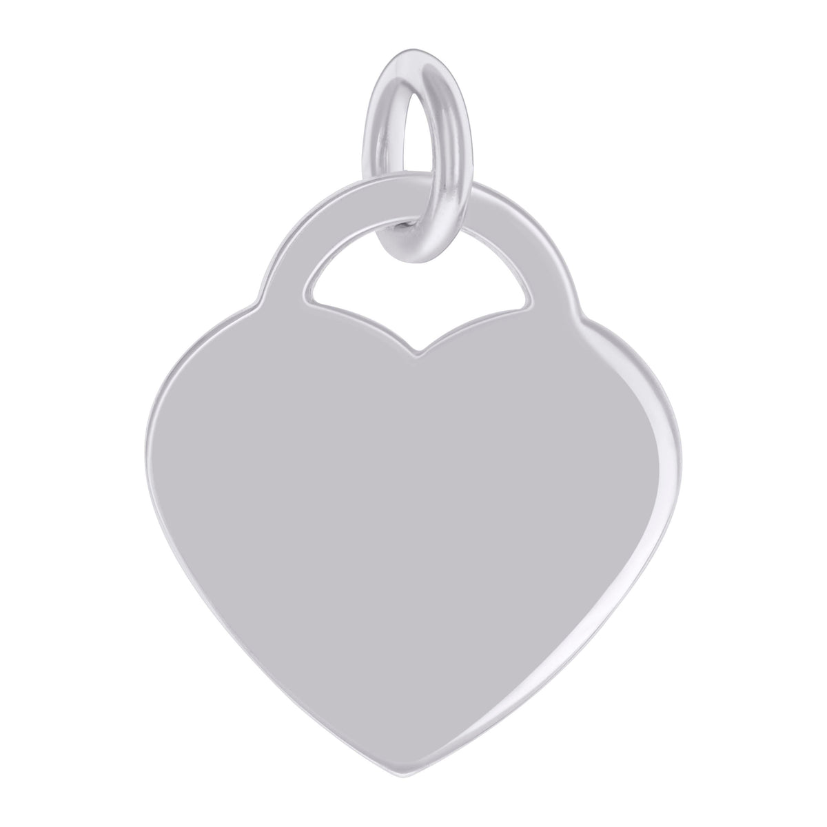 925 Sterling Silver Womens Engravable Disc Heart Charm Pendant