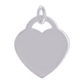 925 Sterling Silver Womens Engravable Disc Heart Charm Pendant