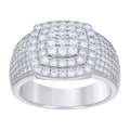 925 Sterling Silver Mens 2.32ct Moissanite Square Head Fashion Ring 11
