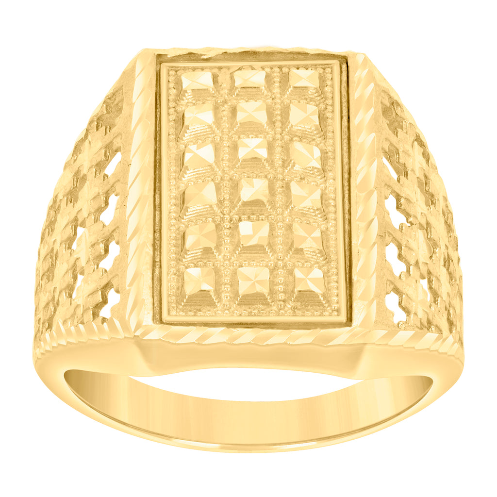 10K Yellow Gold Mens Fashion Ring