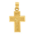 10K Yellow Gold Womens Mens Jesus Crucifix Cross Religious Charm Pendant