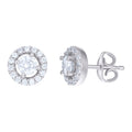 925 Sterling Silver Womens Cubic-Zirconia Round Stud Earrings