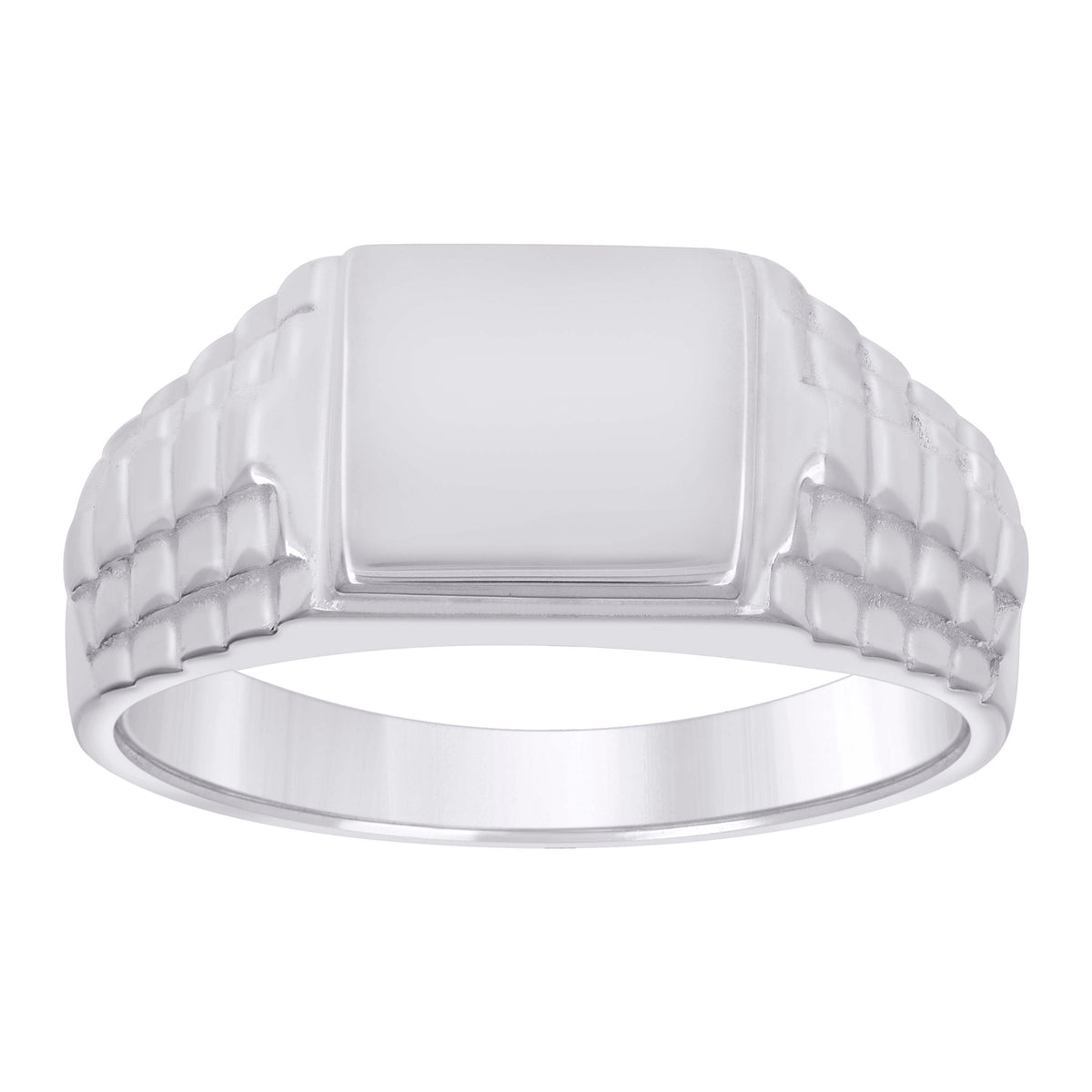 925 Sterling Silver Mens Square Head Fashion Ring