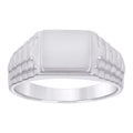 925 Sterling Silver Mens Square Head Fashion Ring Size 8