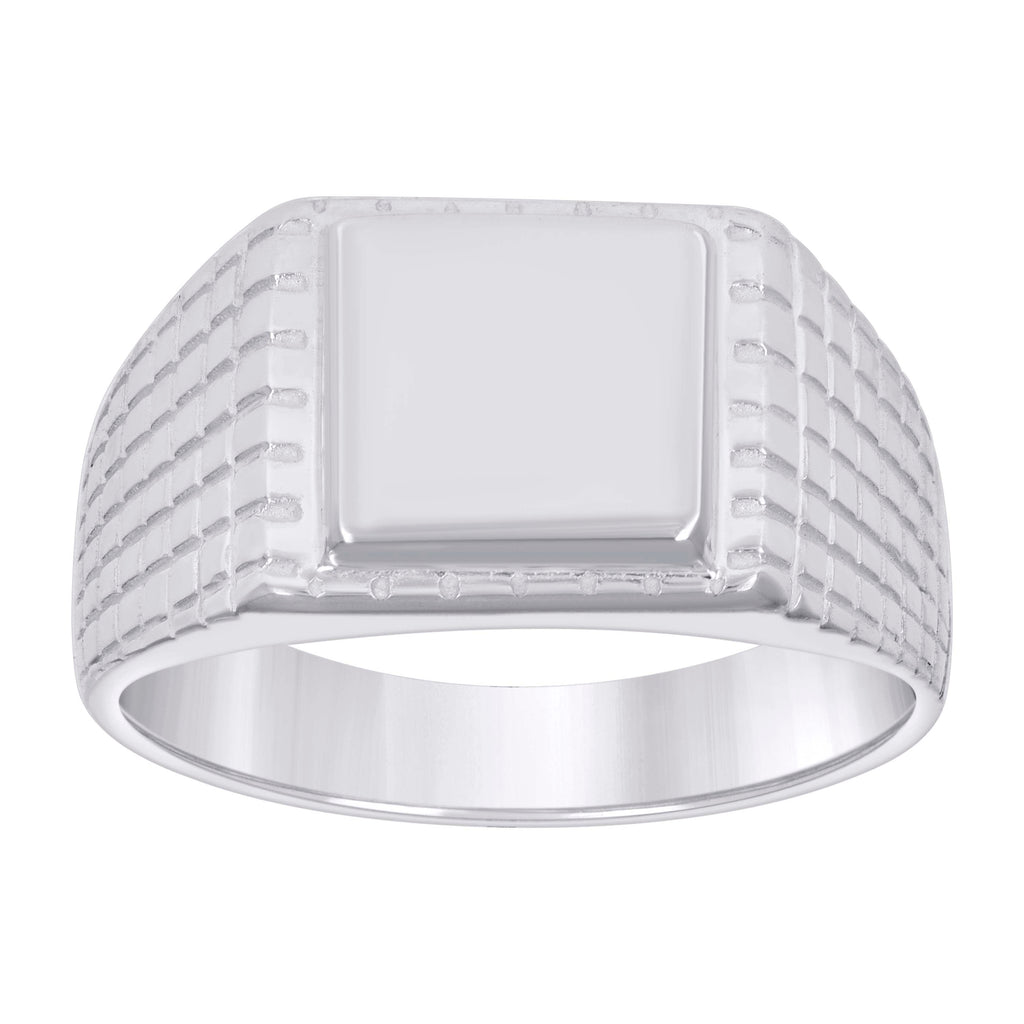 925 Sterling Silver Unisex Square Head Fashion Ring Size 10