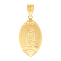 10K Yellow Gold Mens Football/Rugby Sports Charm Pendant