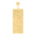 10K Yellow Gold Mens 100 Dollar Bill Currency Charm Pendant