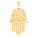 10K Yellow Gold Mens Hamsa Symbol Religious Charm Pendant