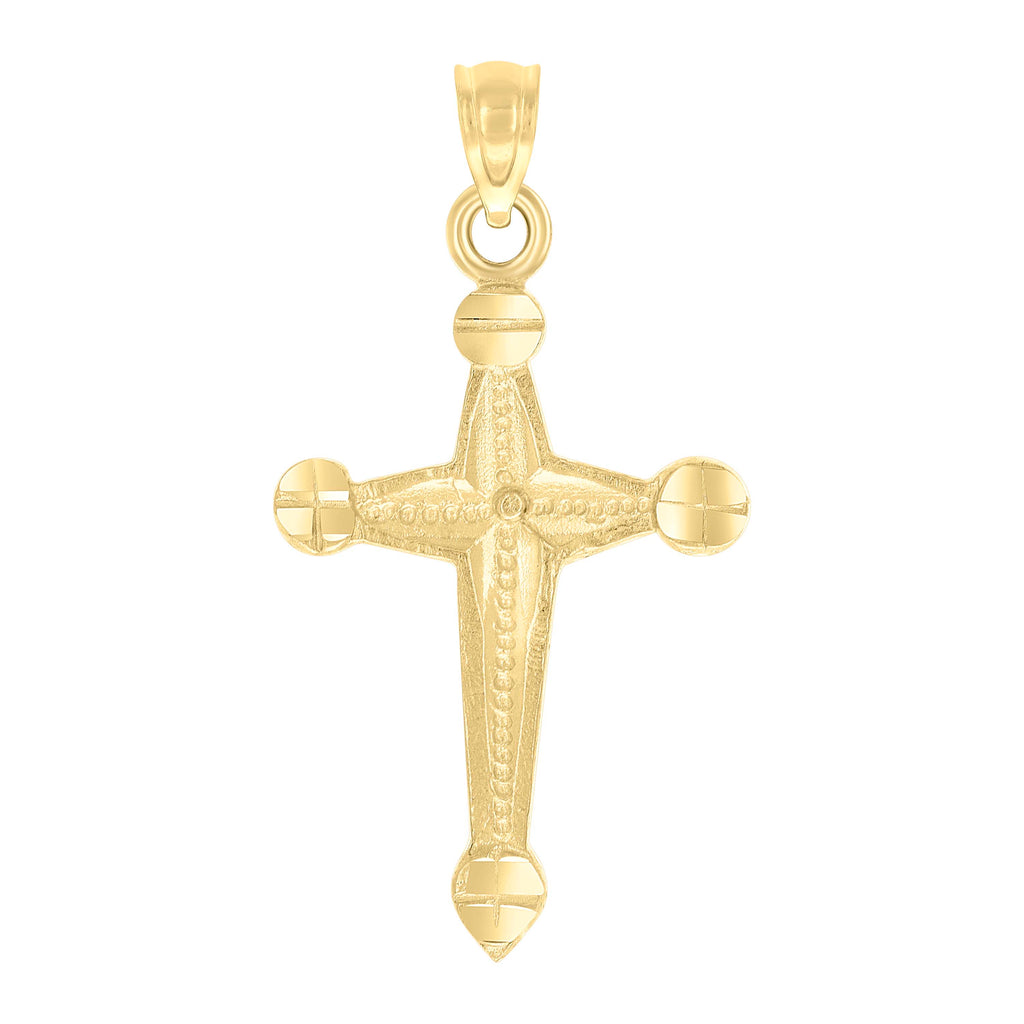 10K Yellow Gold Womens Mens Unisex Cross Religious Charm Pendant