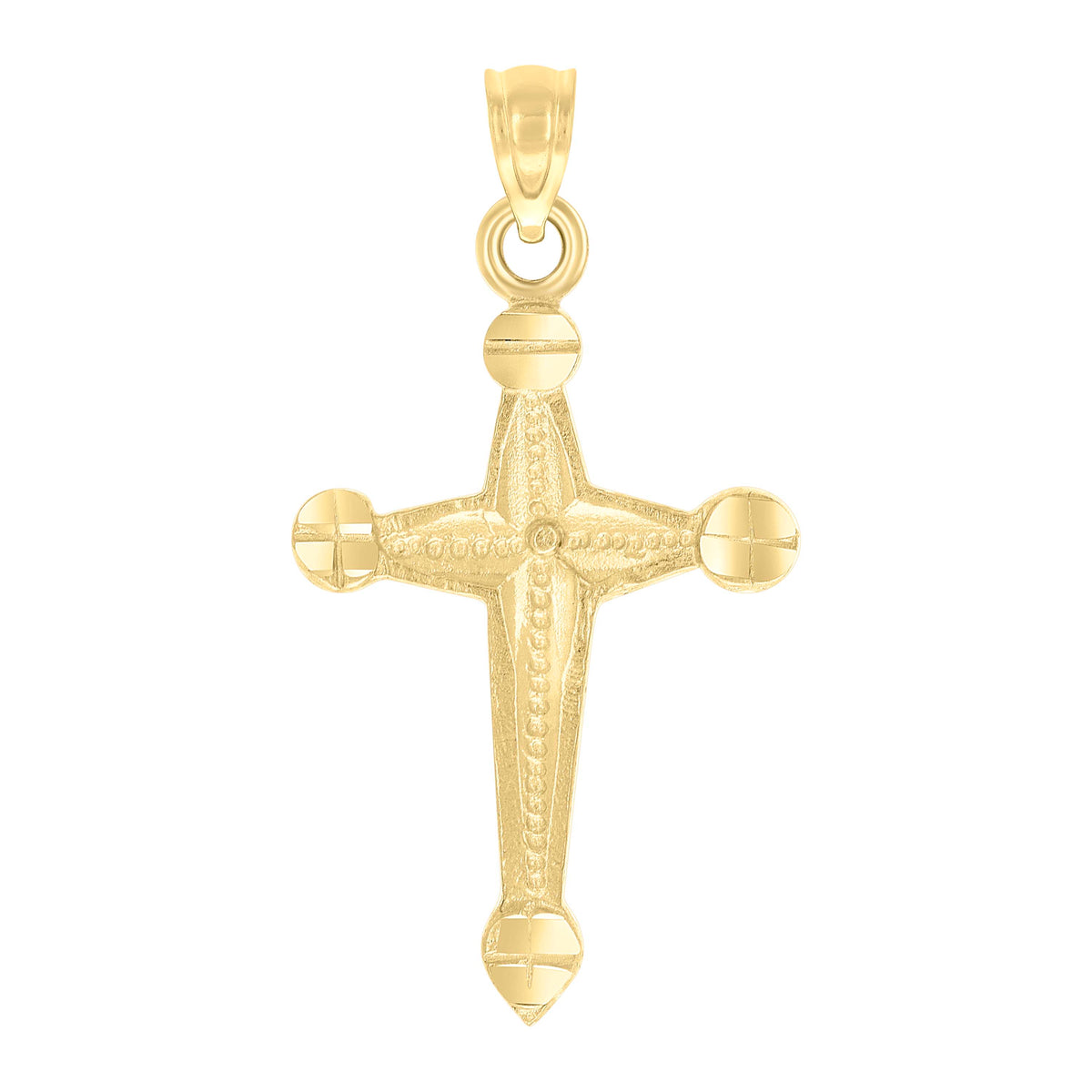 10K Yellow Gold Womens Mens Unisex Cross Religious Charm Pendant