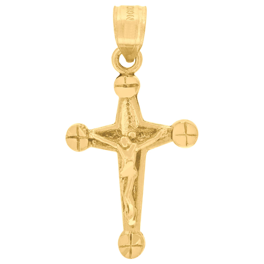 10K Yellow Gold Womens Mens Unisex Jesus Crucifix Cross Religious Charm Pendant