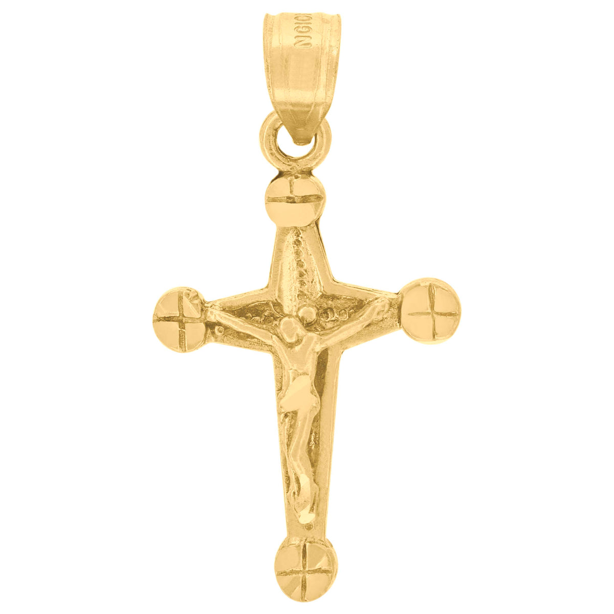 10K Yellow Gold Womens Mens Unisex Jesus Crucifix Cross Religious Charm Pendant