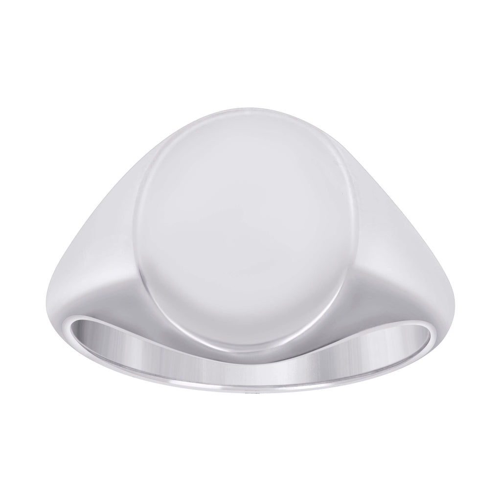 925 Sterling Silver Unisex Oval Head Signet Ring Size 10